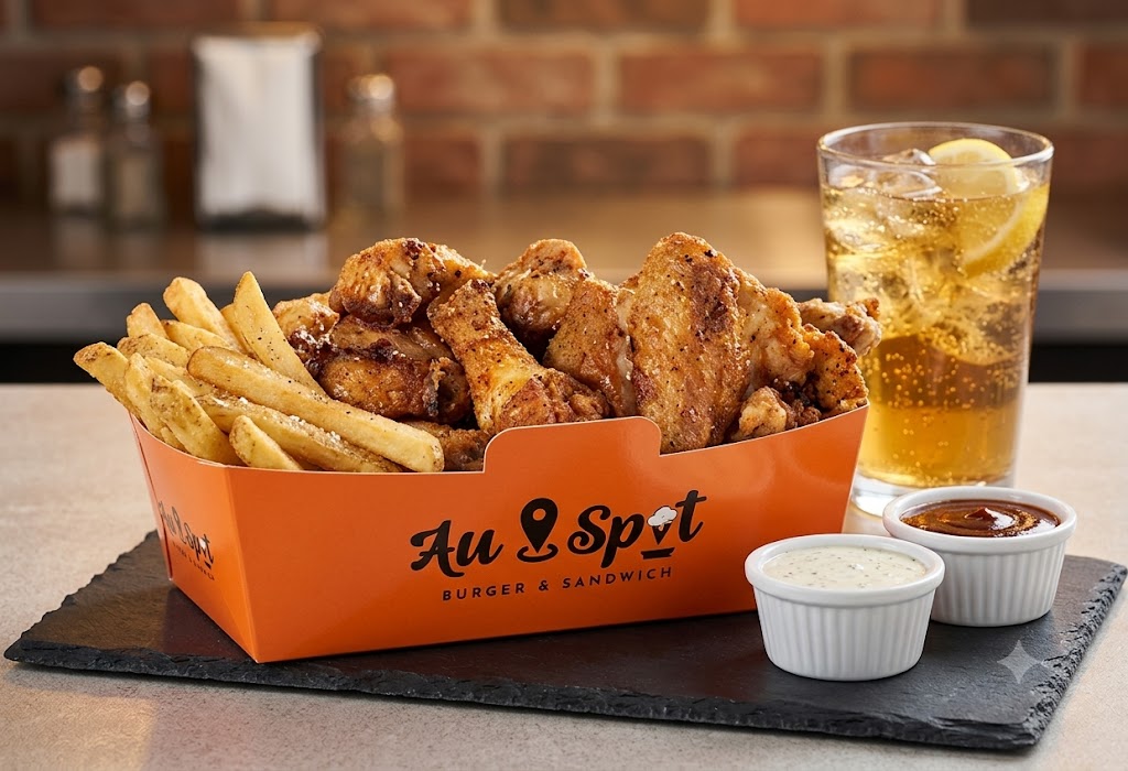 Trio Ailes de Poulet servi avec Frites et Breuvage